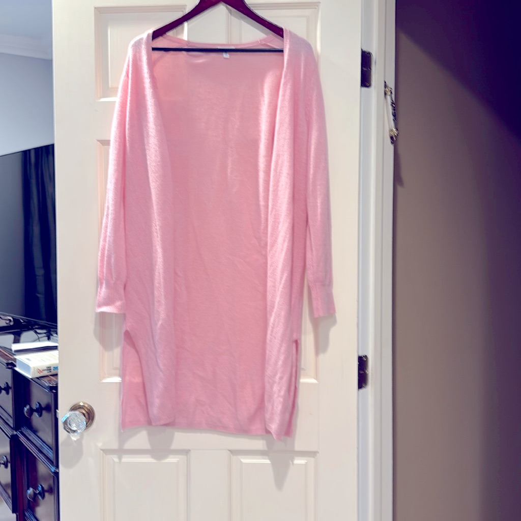 Minnie Rose Soft Pink Cashmere Knit Cardigan Duster